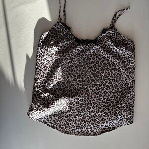 Cheetah Silk and Lace Cami